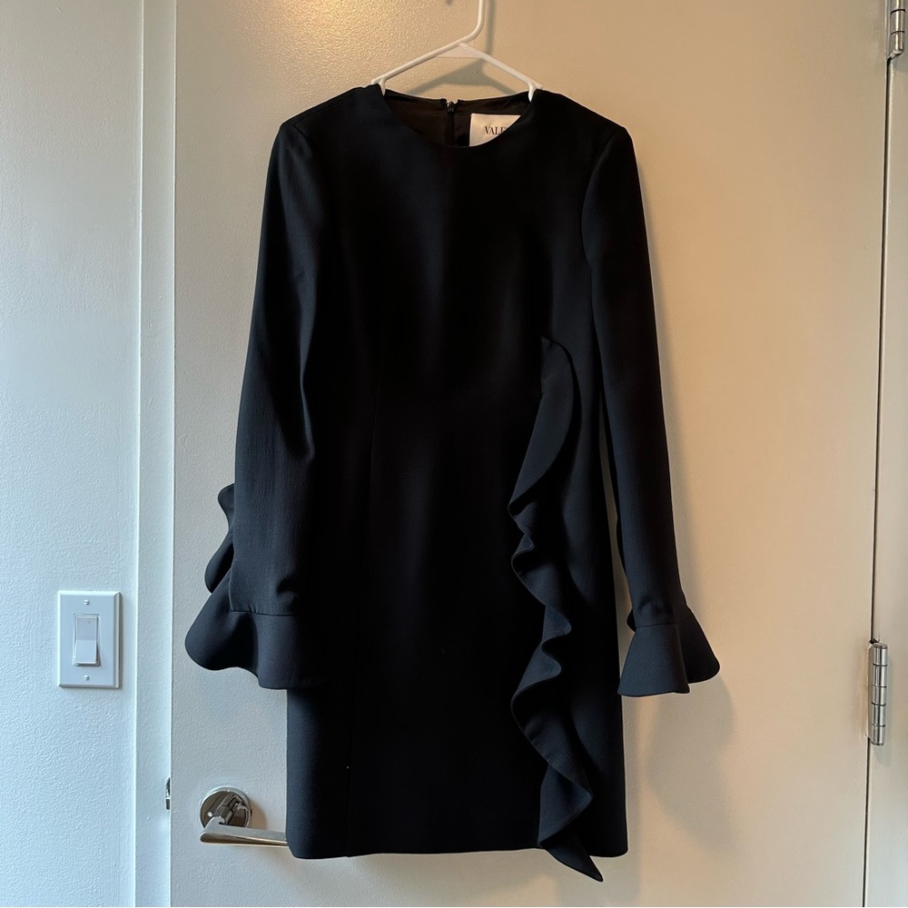 Valentino flare sleeve ruffle dress
